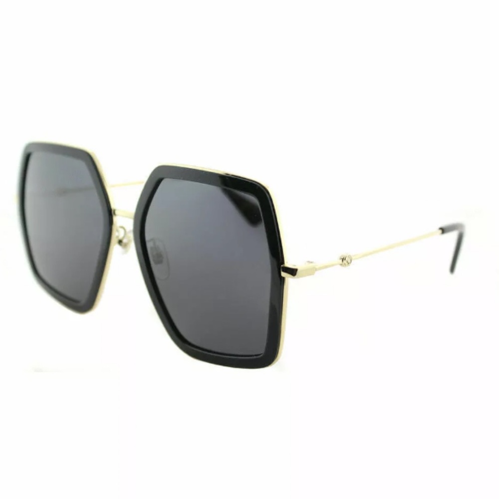 SOLD❌GUCCI WOMEN SQUARE OVERSIZE BLACK SUNGLASSES - Picture 4 of 10